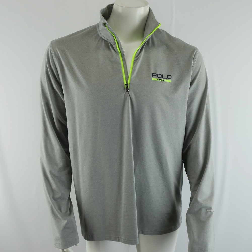 Ralph Lauren Polo Sport Performance Quarter Zip Pullover Mens L Gray Green